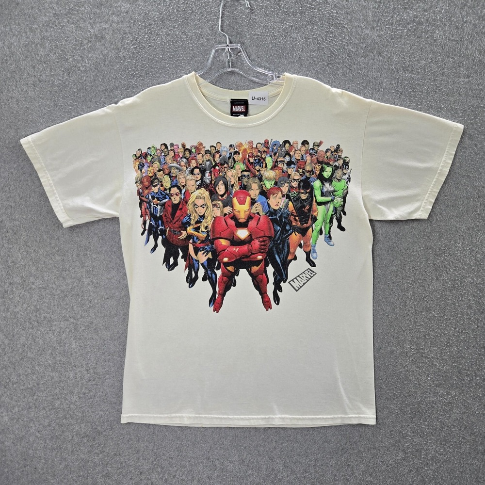 VINTAGE Marvel x Mad Engine‎ Men Shirt Medium Iron Man Superhero Crew Neck Tee